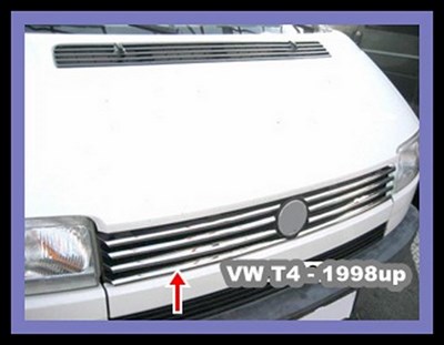Защита радиатора нижняя (вставка в бампер)  (нерж.) 3 шт VW T4 TRANSPORTER 1995 - 2003 ― PEARPLUS.ru